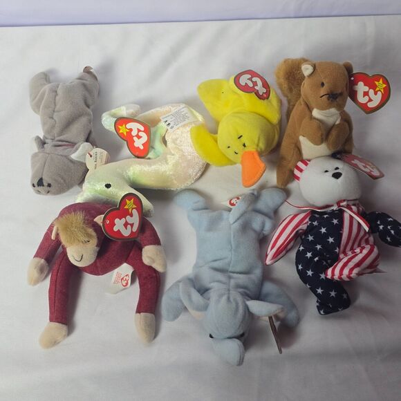 TY Beanie Babies - Huge Lot of 7 Rare Retired McDonalds 1990’s Orig Most W/Tags - Picture 1 of 7